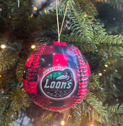 Great Lakes Loons Red Flannel Ornament