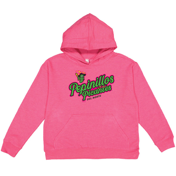 Los Pepinillos Picantes del Norte Hot Pink Hoodie - Youth