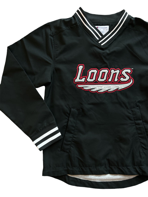 Great Lakes Loons Black Wordmark Pullover Windbreaker