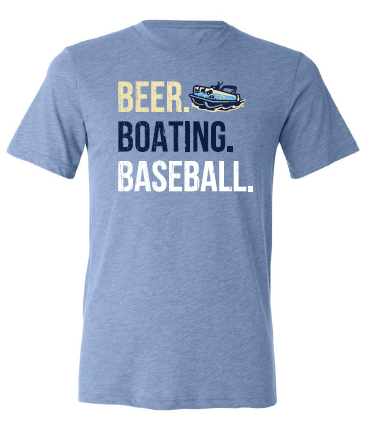 Great Lakes Pontooners 108 Stitches Beer Boating Baseball Tee