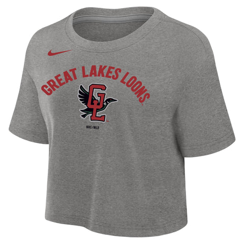 Great Lakes Loons Nike Dri-FIT Cotton Crop Tee - Womens