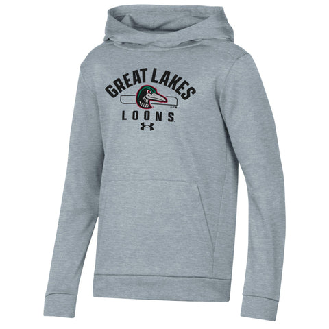 Great Lakes Loons Under Armour Grey Fleece Hoodie - Youth