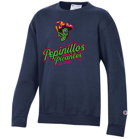 Los Pepinillos Picantes del Norte Navy Crewneck - Youth