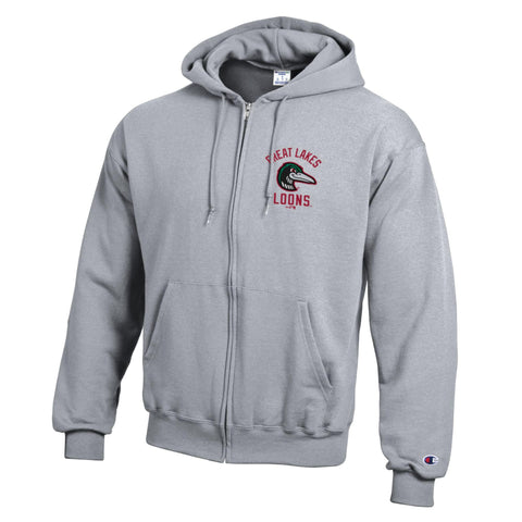 Great Lakes Loons Champion Grey Powerblend Full-zip Hoodie