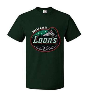 Great Lakes Loons Green Primary Tee