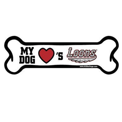 Great Lakes Loons Dog Bone Magnet