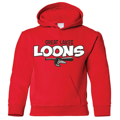 Great Lakes Loons Youth Hoodie-Red