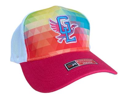 Great Lakes Loons Rainbow & White Mesh Adjustable Cap - Youth