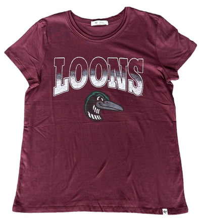 Great Lakes Loons '47 Mulberry Maroon Tee - Womens