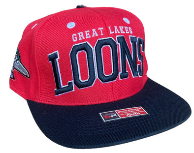Great Lakes Loons Red & Black Snapback - Youth