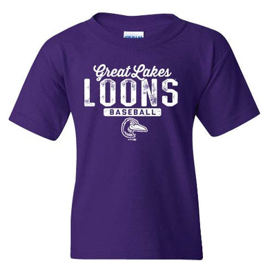 Great Lakes Loons Purple Tee - Youth